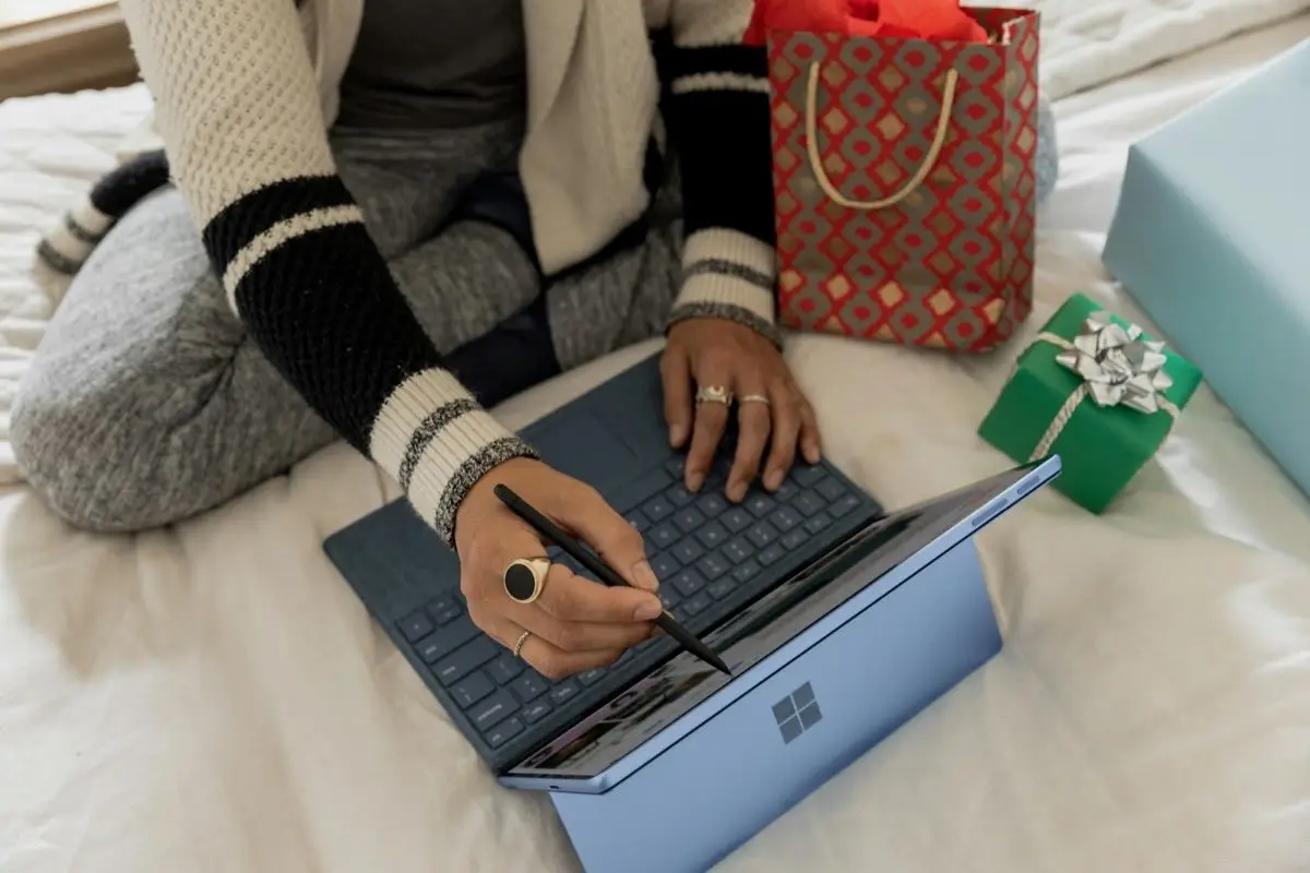 A person using a laptop